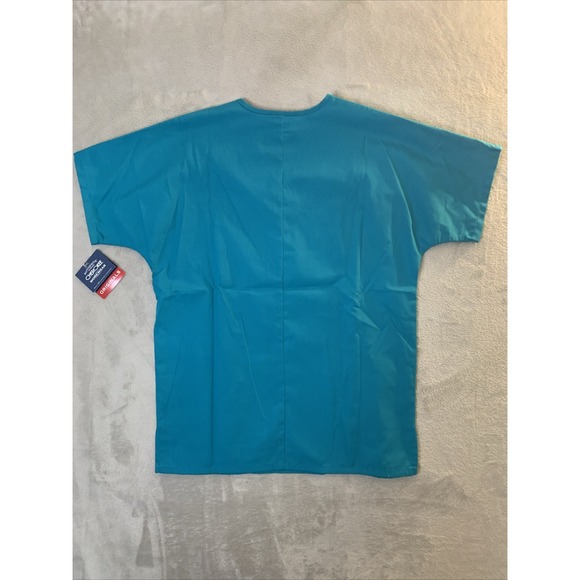 Cherokee Authentic New Unisex Scrub Top V-Neck Teal XXS 3 Pockets - Picture 4 of 4